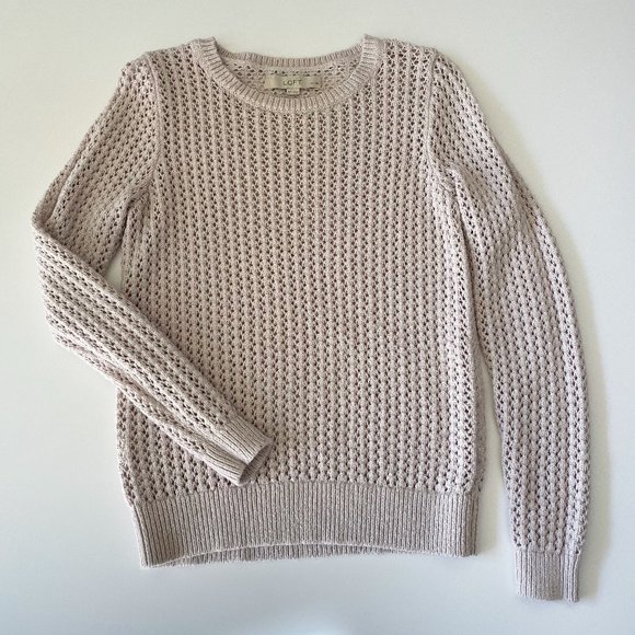 LOFT Sweaters - Loft Cream Cable Knit Sweater - Small Petite
